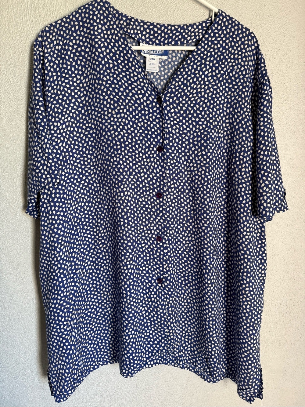 Pendleton Blue and White Dot Button-Front Women's Shirt